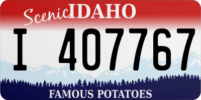 ID license plate I407767