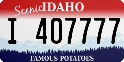 ID license plate I407777