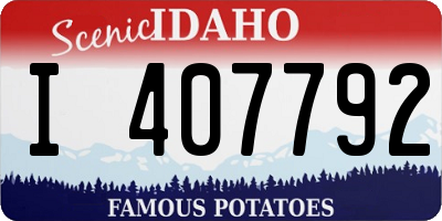 ID license plate I407792