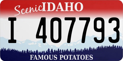 ID license plate I407793