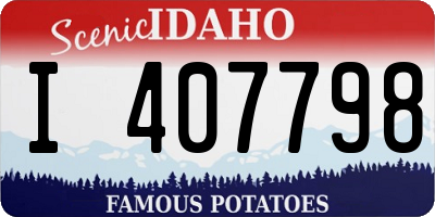 ID license plate I407798