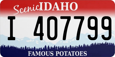 ID license plate I407799
