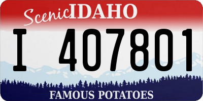 ID license plate I407801