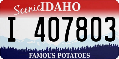 ID license plate I407803