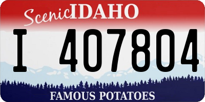 ID license plate I407804