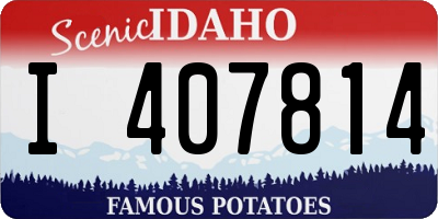 ID license plate I407814