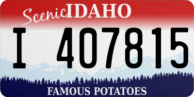 ID license plate I407815