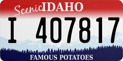 ID license plate I407817
