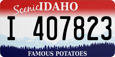 ID license plate I407823