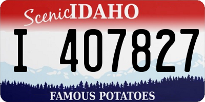 ID license plate I407827