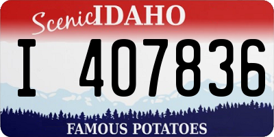 ID license plate I407836