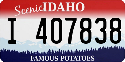 ID license plate I407838