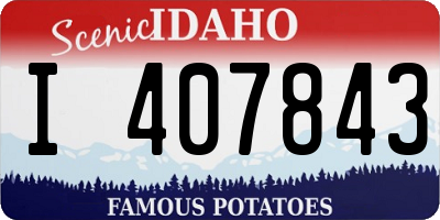 ID license plate I407843