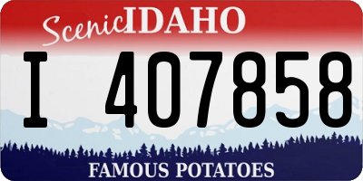 ID license plate I407858