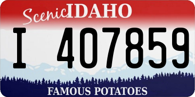 ID license plate I407859