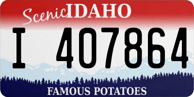 ID license plate I407864