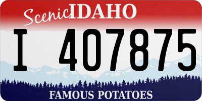 ID license plate I407875