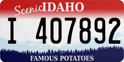 ID license plate I407892