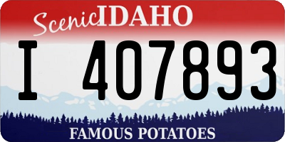ID license plate I407893
