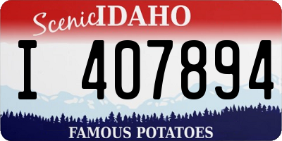 ID license plate I407894