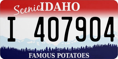 ID license plate I407904