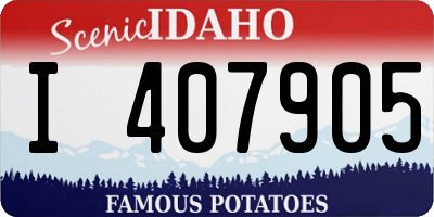 ID license plate I407905