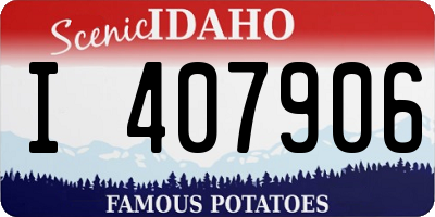 ID license plate I407906