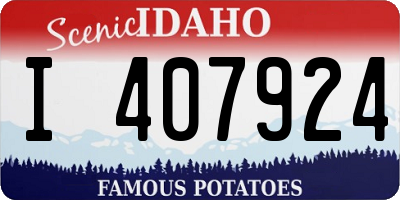 ID license plate I407924