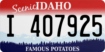 ID license plate I407925