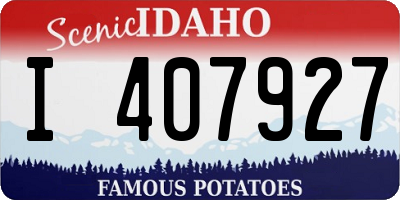 ID license plate I407927