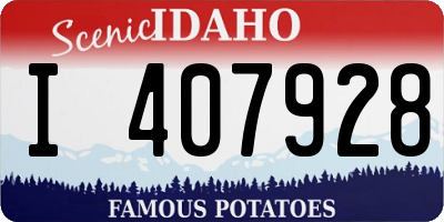 ID license plate I407928