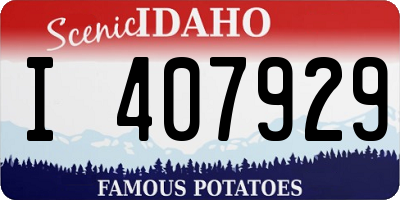 ID license plate I407929