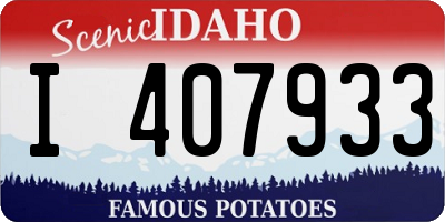 ID license plate I407933