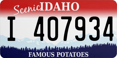 ID license plate I407934
