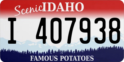 ID license plate I407938