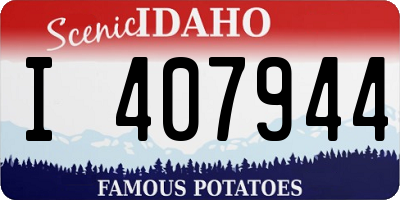 ID license plate I407944