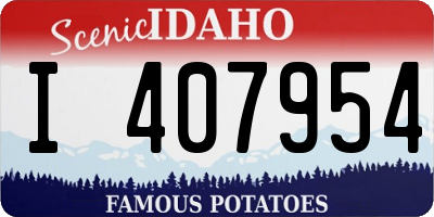 ID license plate I407954