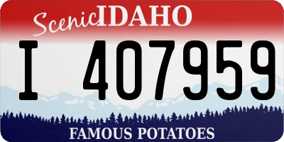 ID license plate I407959