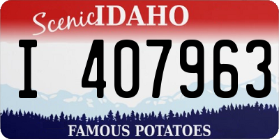 ID license plate I407963
