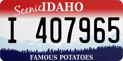 ID license plate I407965