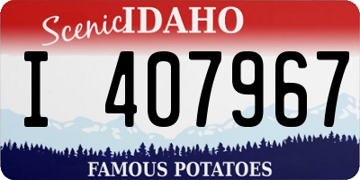 ID license plate I407967