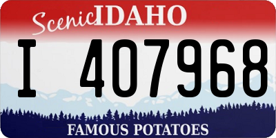 ID license plate I407968