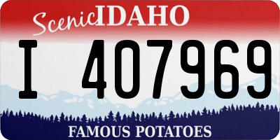 ID license plate I407969