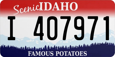 ID license plate I407971