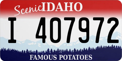 ID license plate I407972