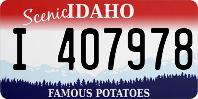 ID license plate I407978
