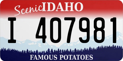 ID license plate I407981