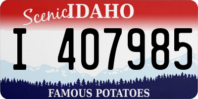 ID license plate I407985