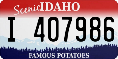 ID license plate I407986