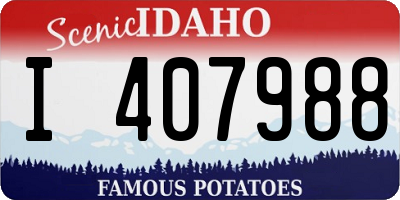 ID license plate I407988